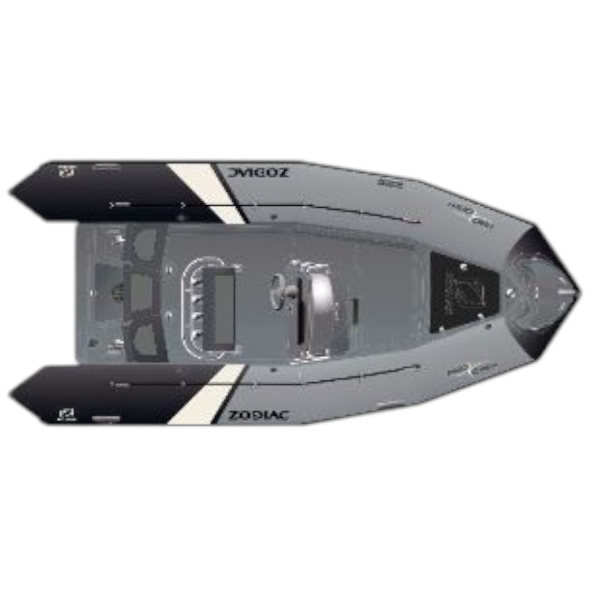 Tube voor Zodiac Pro Open 550 in grijs Hypalon Neopreen materiaal met zwarte achterpanelen